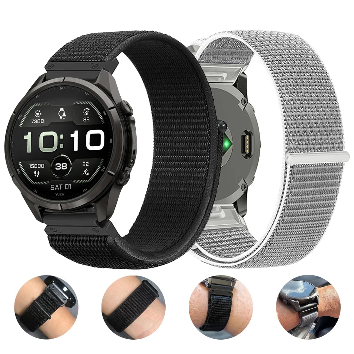 QuickFit 22mm 26mm Woven Watch Band For Garmin Fenix 9 Pro/9 Pro Solar 47mm 51mm/Epix Pro/Enduro 3/Tactix 8 Nylon Strap Bracelet