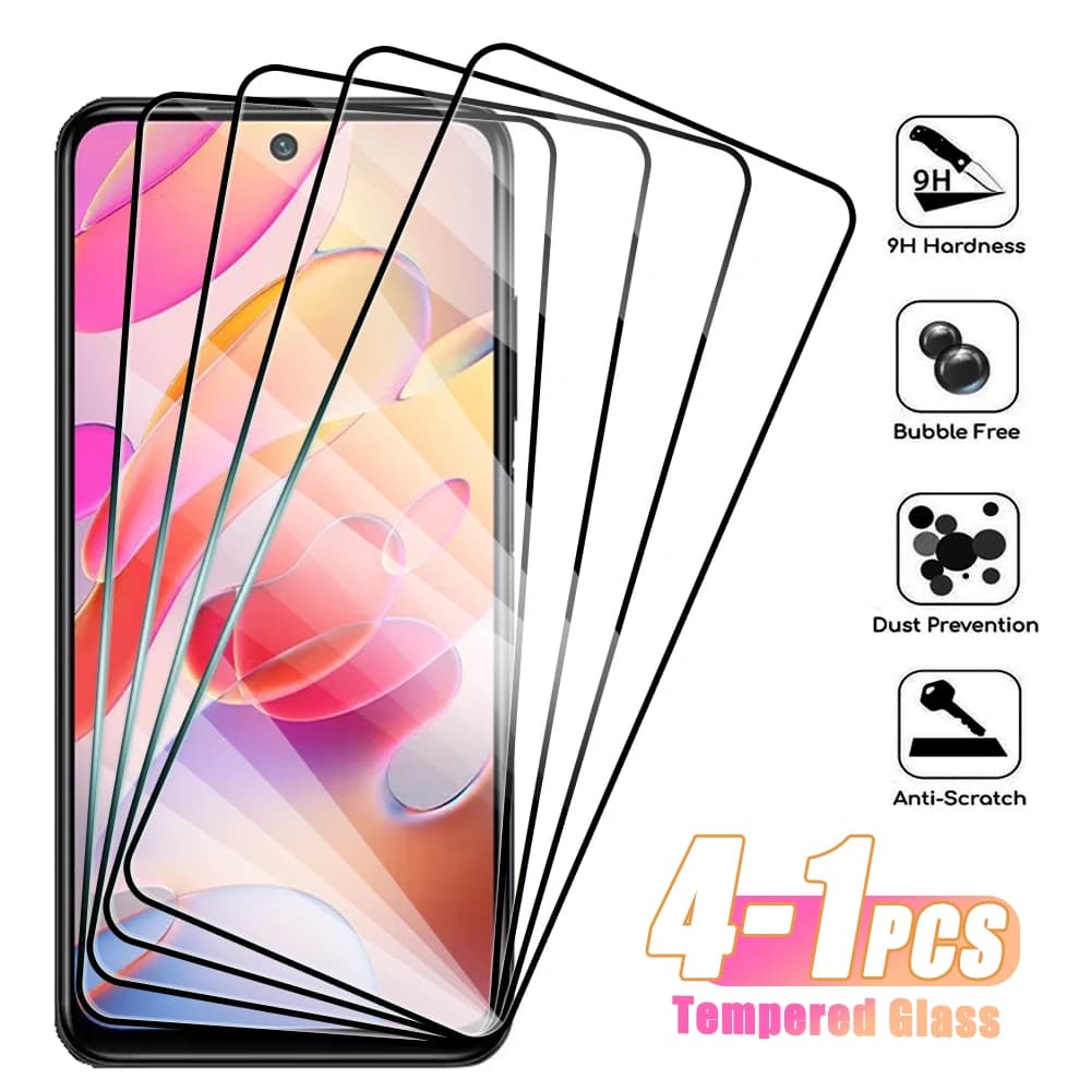4-1 pz Vetro Temperato Per Xiaomi Redmi Nota 4 7 8 9 10 Pro 4G 4X 8T 9S 9T 5G Protezione Dello Schermo Per Xiaomi Redmi Nota 10T 10S