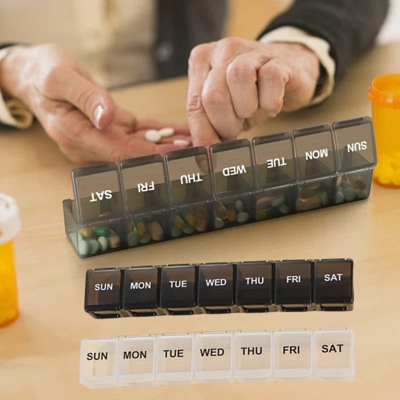 7 days pill medicine box portable travel pills case weekly vitamins organizer storage large container fish oil separator