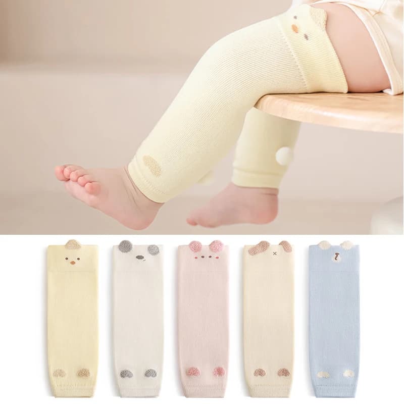 Ginocchiere lunghe per bambini Scaldamuscoli carini per cartoni animati per neonati Calzini protettivi per le gambe dei ginocchia striscianti Protezioni calde per le ginocchia
