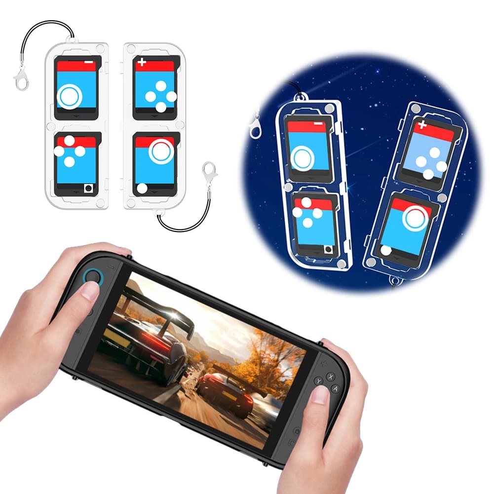 Scatola Protettiva per Schede di Gioco Nintendo Switch 2, 4 Slot, Portatile, Trasparente, Organizzatore per Giochi PC