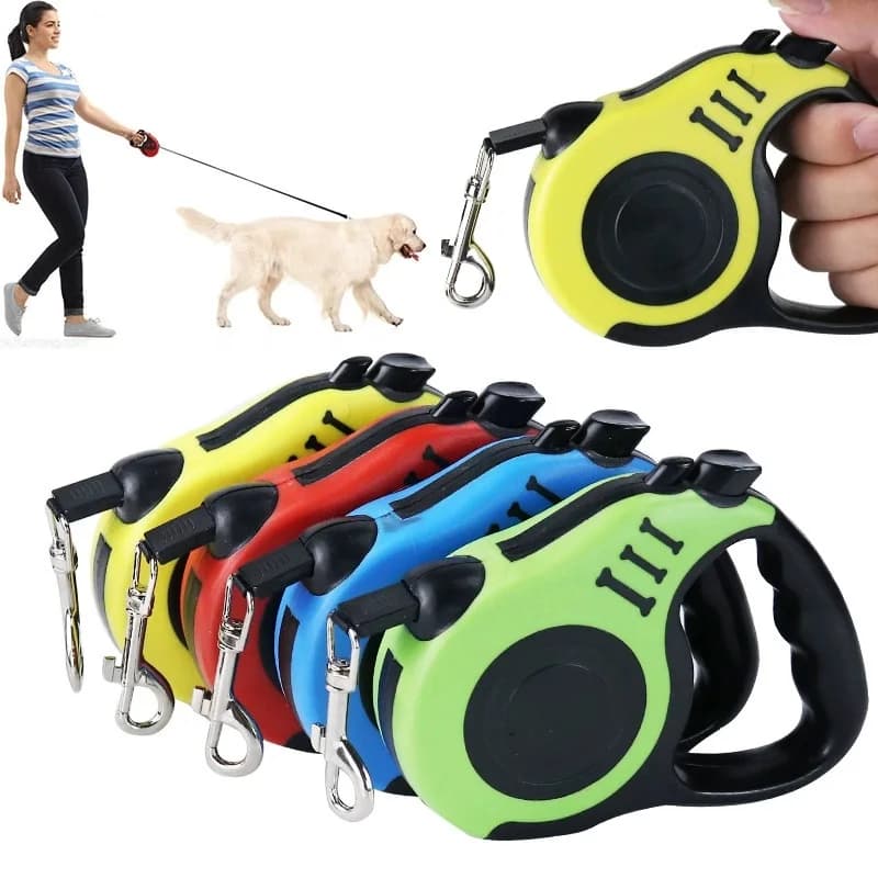 Nuovo guinzaglio per cani di grossa taglia Guinzaglio retrattile 5 metri Mani libere Guinzaglio per cani di piccola taglia Doppia cinghia per cani GXQ12