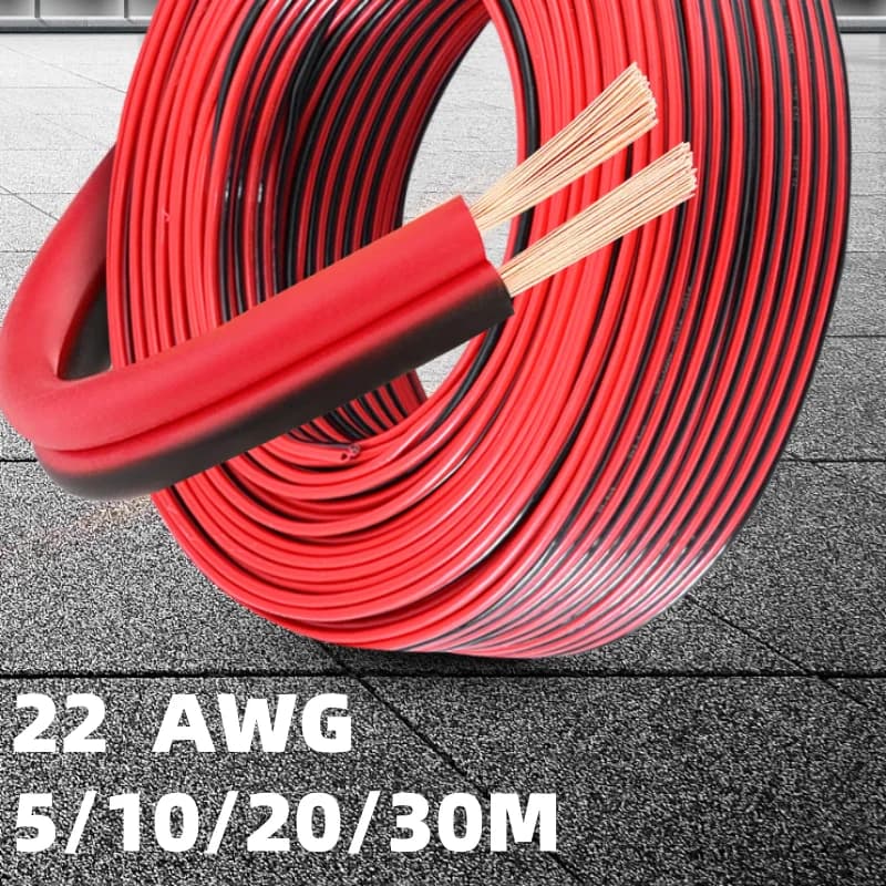 5/10/20/30m 2pin 22 AWG UL2468 2*0.5mm Cavo di prolunga da utilizzare per 12v 24v LED Strip Tape String Collegare il cavo elettrico