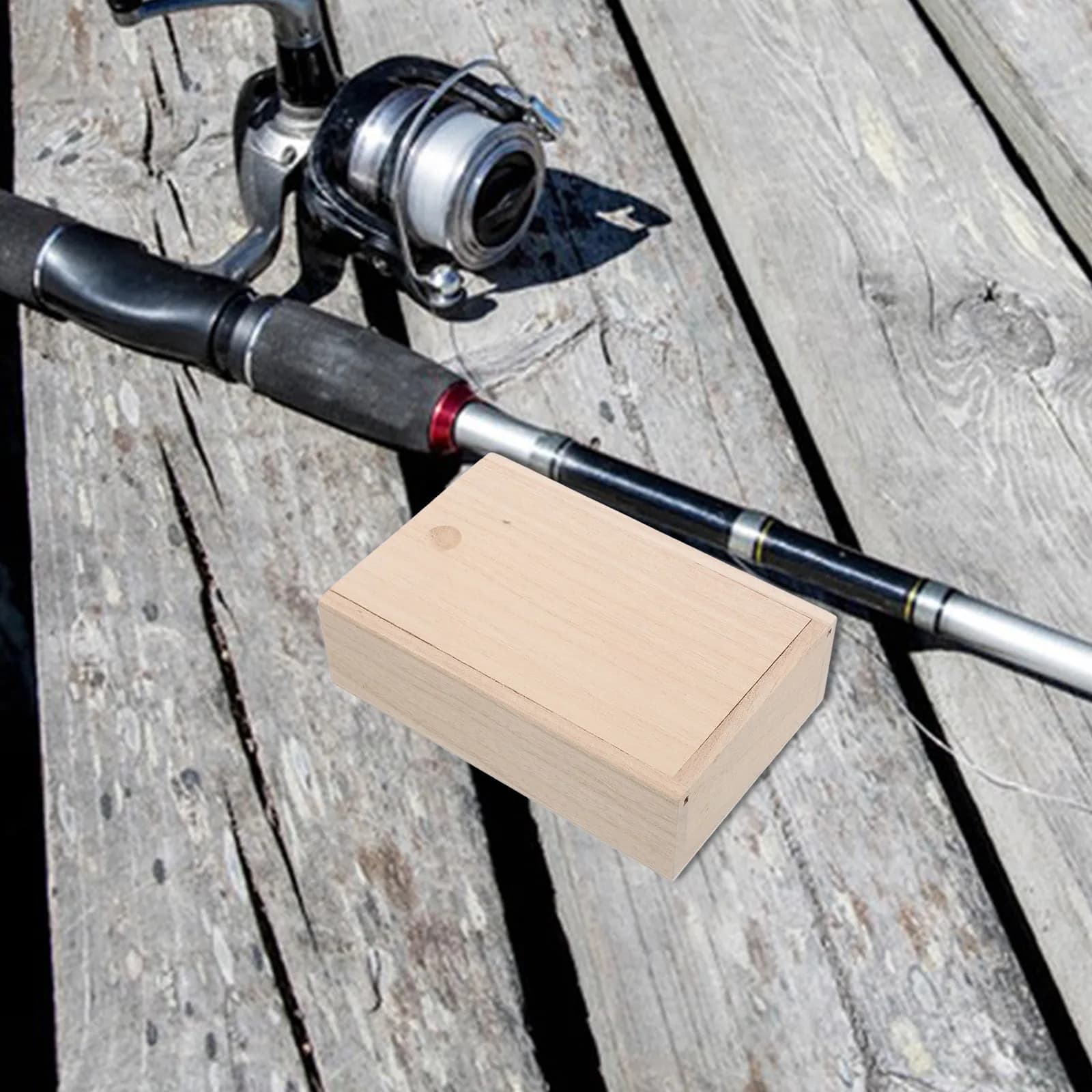 Scatola per Esche in Legno Resistente, Contenitore per Attrezzatura da Pesca, Design Compatto per Facile Trasporto ed Efficienza, Custodia in Legno per Attrezzatura da Pesca