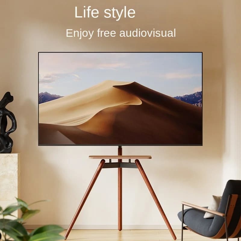 Movable TV Cabinet Bracket Floor-standing Storage Solid Wood Medieval Style Living Room Bedroom Monitor TV Rack