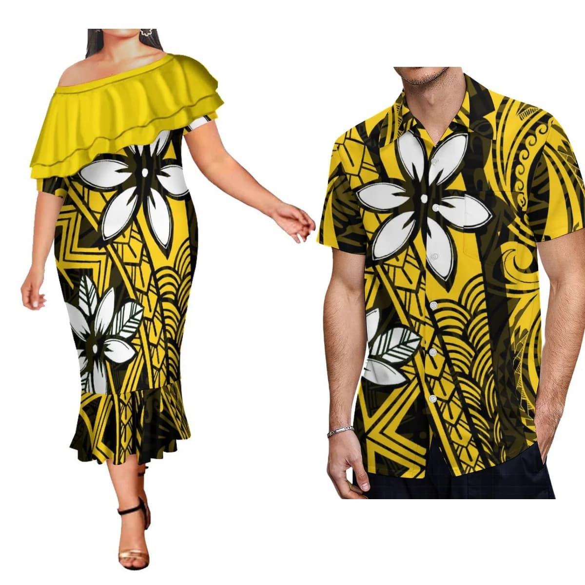 Abito Sexy da donna elegante hawaiano con stampa tribale polinesiana con Design di supporto superiore da uomo