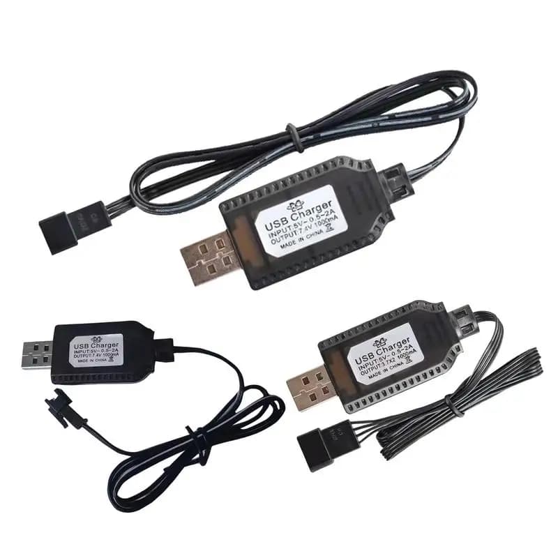 USB Lithium Battery Charger 7.4V 1000mA Fast Charging Cable RC Airplane Lithium Battery SM-2P SM-3P SM-4P Drone Battery Charge