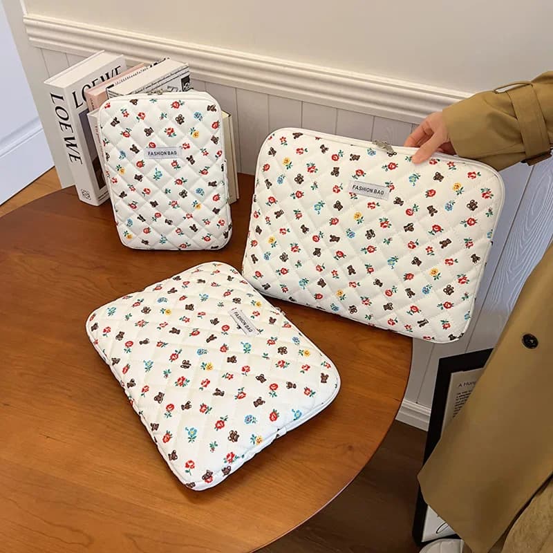 Flowers Cute Bear custodia per Laptop antiurto 13/13.6/14/15/15.6 pollici Cover per Mac Ipad Pro 11/10.2 pollici ASUS Laptop borsa per il trasporto