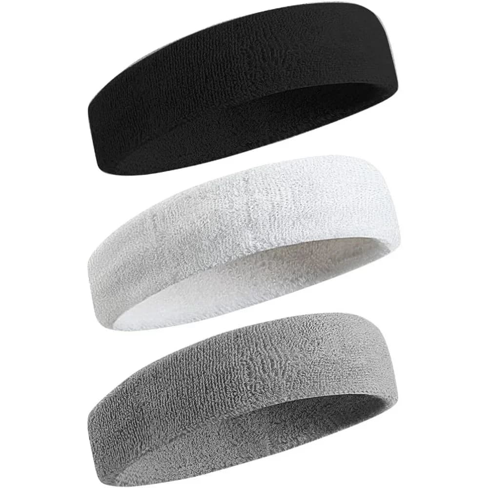 Fascia per la testa sportiva unisex - Fascia in spugna di cotone traspirante per tennis, basket, corsa, palestra, allenamento
