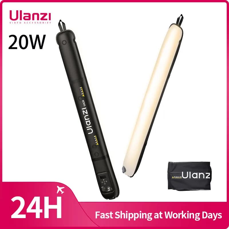 Ulanzi UA20 20W Tubo d'aria portatile Luce di riempimento bicolore pieghevole per streaming live Luce di riempimento esterna Luce del tubo dell'aria