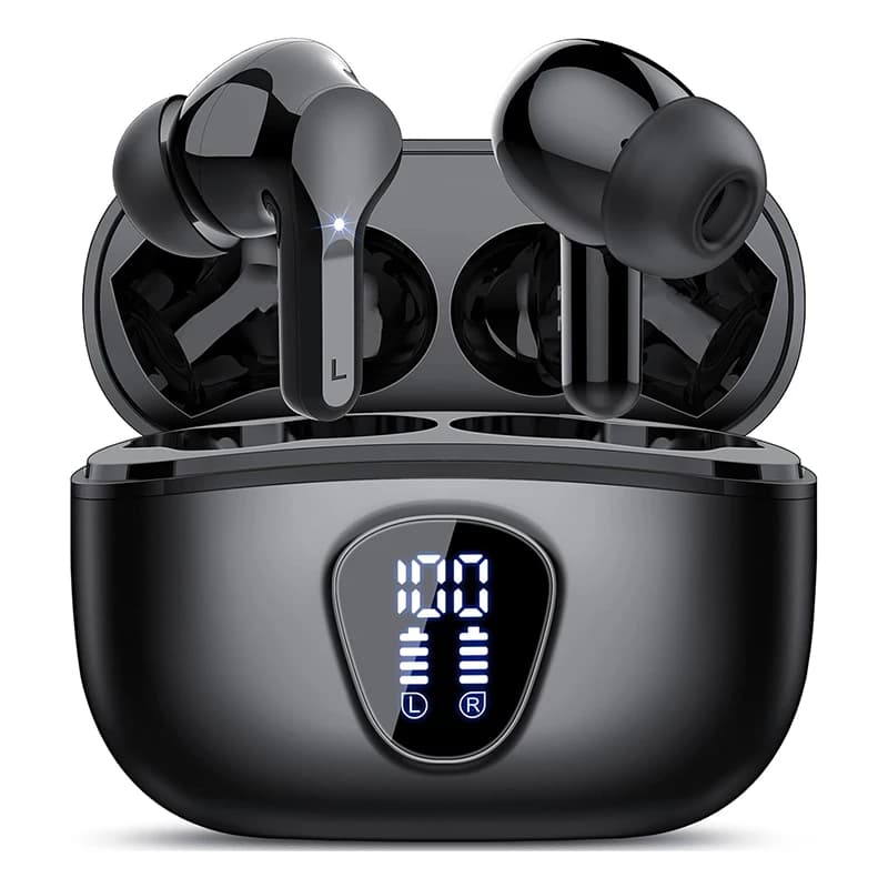 Wireless earphones BT5.4 with LED display IP7 earphones HiFi stereo earphones with noise cancellation ENC with 48 hours playback
