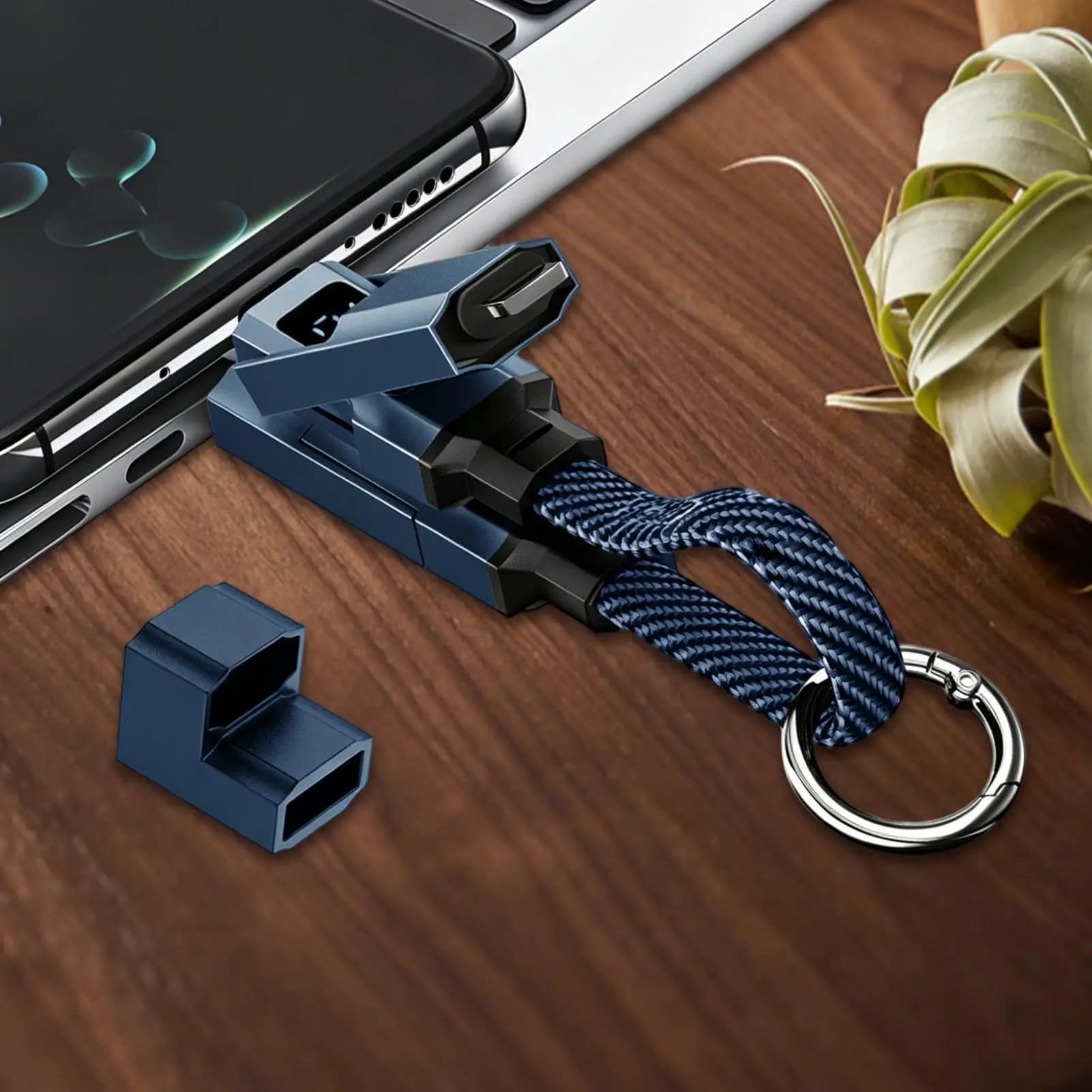 65w quick charge four in one keychain data wire portable usb lanyard cable match type c usb a ports to charge various mobile