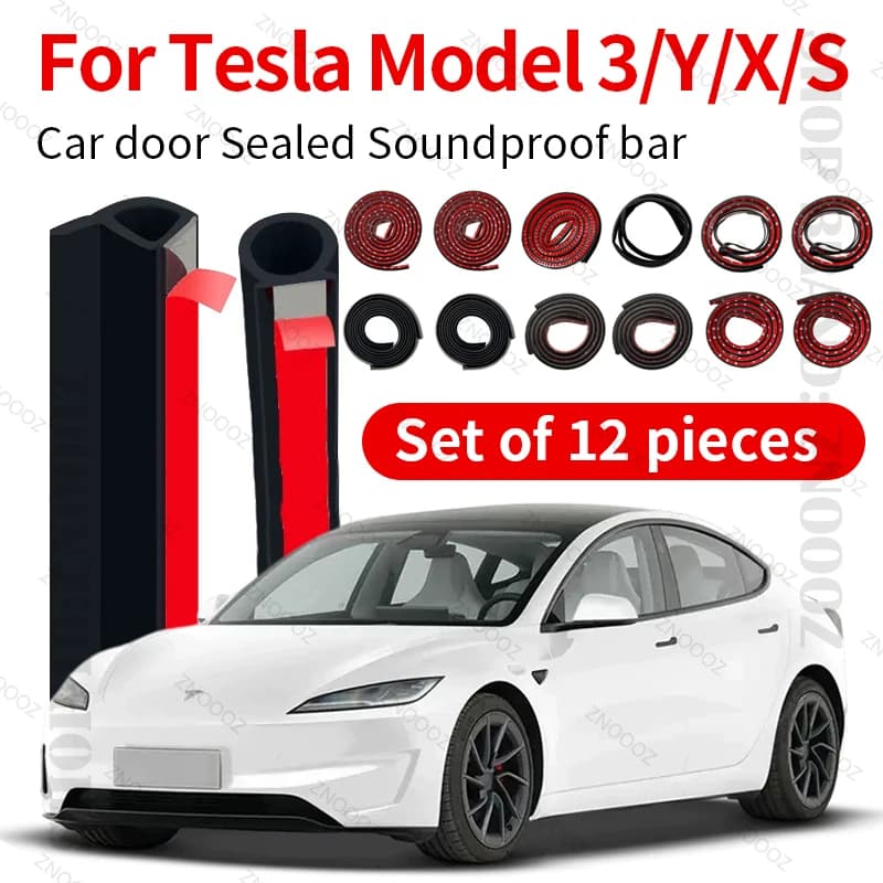 Per Tesla Model S 3 X Y Striscia di tenuta per portiera auto Protezione di tenuta in gomma a doppio strato Striscia insonorizzata Striscia di tenuta antipolvere 12 PZ