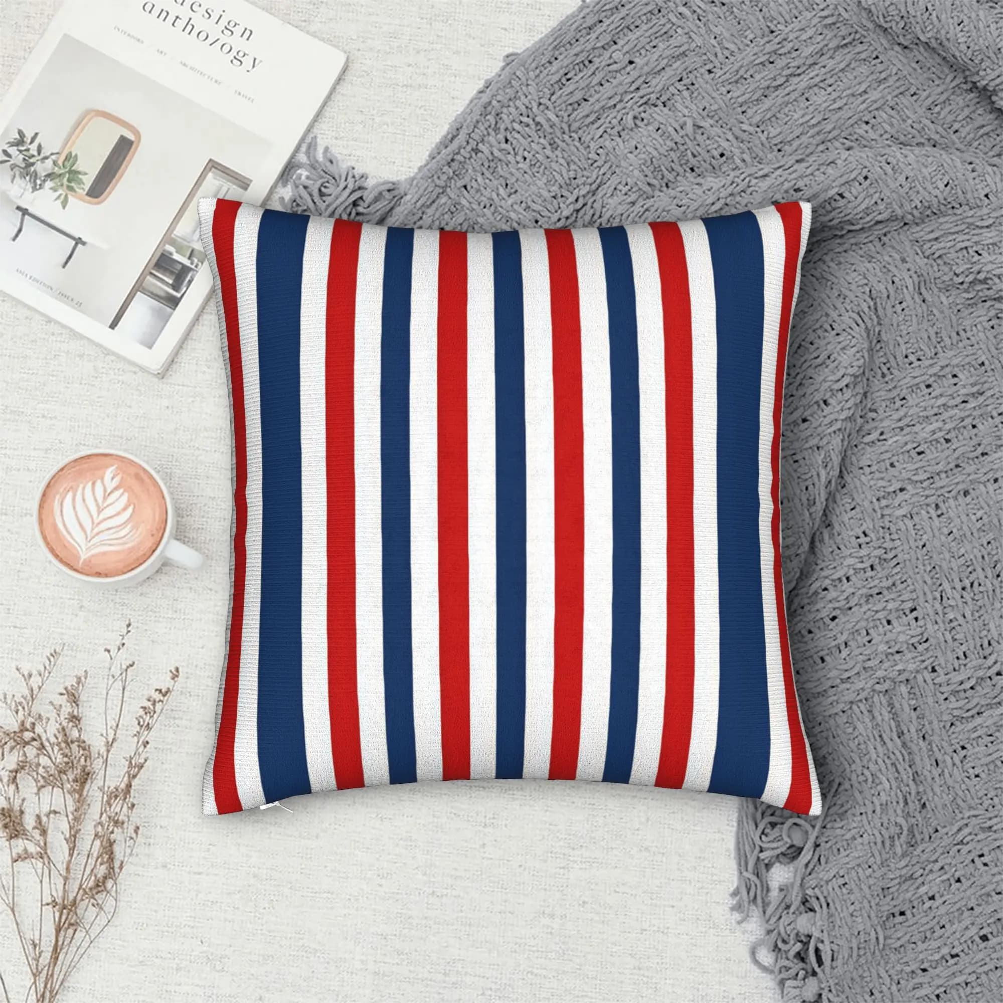 Red And White Striped Pillow Cover Funny Pillow Case For Sofa Car Home Decor Soft Cushion Cover Birthday Gift