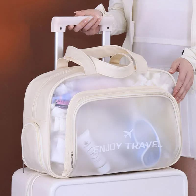 Waterproof Portable Travel Wash Bag Female Transparent Makeup Storage Pouch Large Capacity Cosmetic Organizer Shoe Compartment