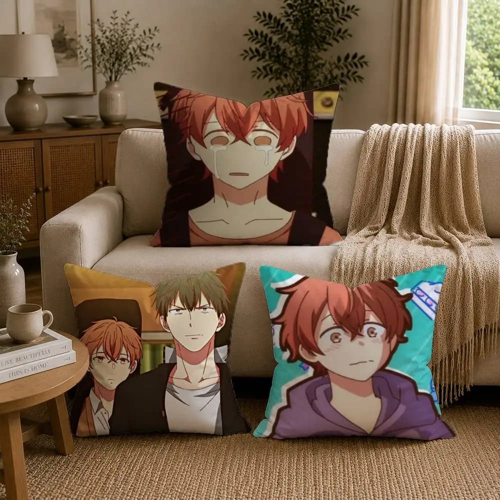 BL- Anime Ritsuka- Mafuyu Sato -Given Pillow Case for Sofa Living Room Home office Decor Protective Cover