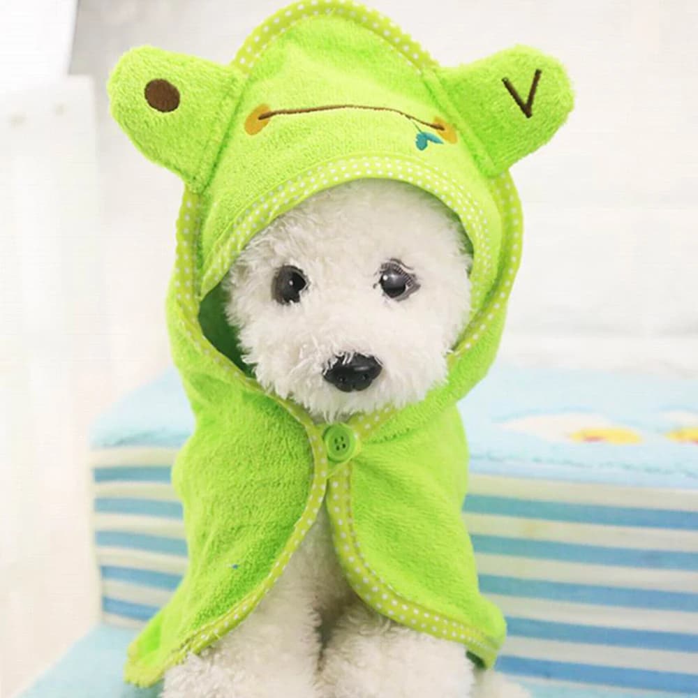 Asciugamano per cani da compagnia in cotone morbido asciugatura carino Amimal asciugamano da bagno per animali domestici cani gatti cuccioli felpe con cappuccio accappatoi super assorbenti fornitura per la pulizia
