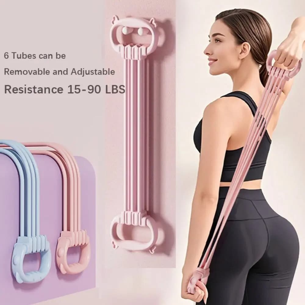 Set di 8 Fasce di Resistenza per Yoga in Silicone Morbido, 35 LB, Cinghia Elastica a Rapido Ritorno per Esercizi Schiena Aperta