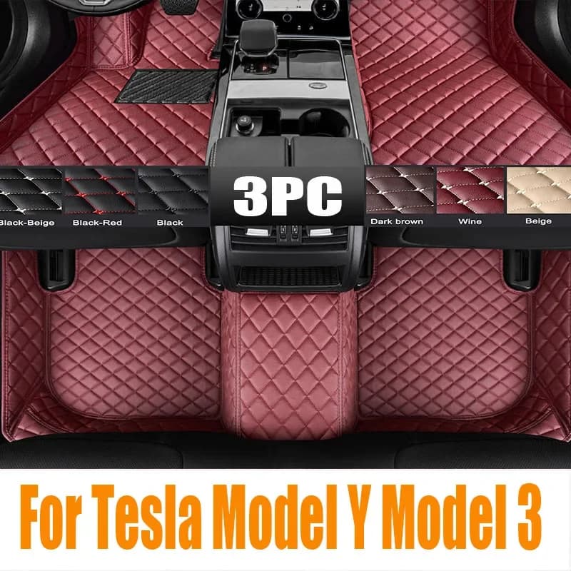 Tappetini auto per Tesla Model Y Model 3 2021 2022 2023 2024 TPE Fodere per pavimenti antiscivolo impermeabili Tappetino per timone destro RHD 060