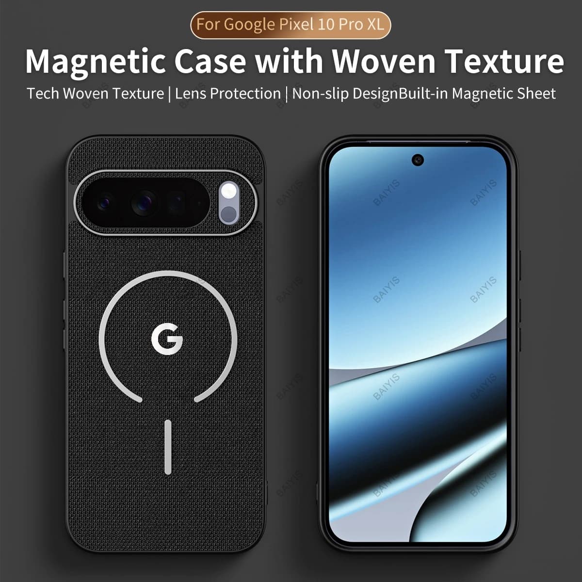 Custodia Magnetica Intrecciata di Lusso per Google Pixel 10 9 8 7 Pro XL 10A 9A 8A con Ricarica MagSafe e Protezione Antiurto