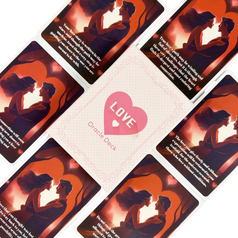Carte Oracolo dell'Amore 10,4*7,3 cm Messaggi d'Amore Spirituali 46 Carte Oracolo con Parole Chiave