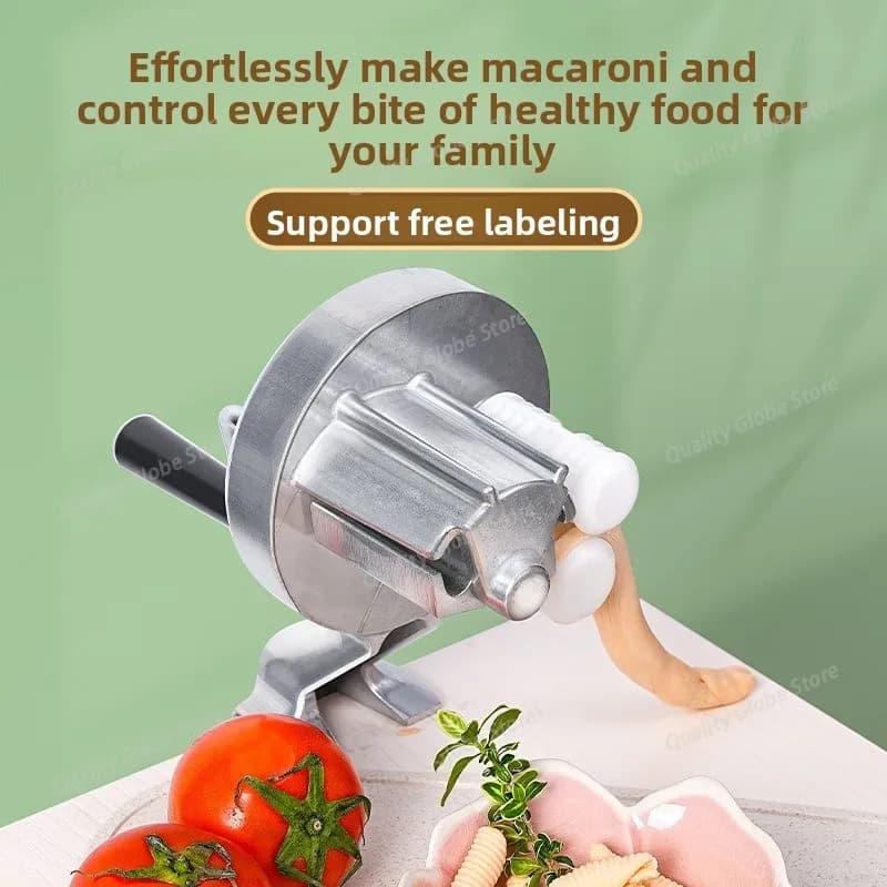 Manual Cavatelli Maker Machine Portable Macaroni Maker Manual Pasta Maker with Ergonomic Hand Crank Design Noodles Pressing