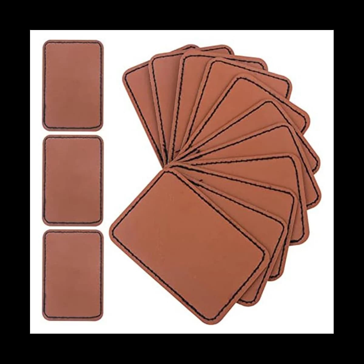 90 pieces of empty spaces for laser engraving, empty leather patch for hat, wear-resistant, not easy to fade