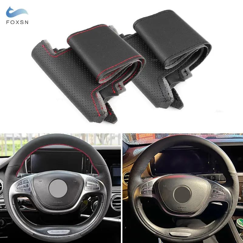 Per Mercedes Benz Classe S W222 2014 2015 2016 2017 Auto cucita A Mano Volante Copertura In Pelle Trim Accessori di Protezione
