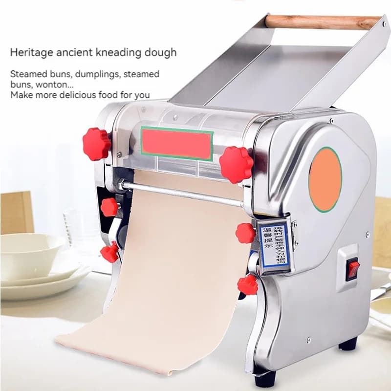 Macchina per pressa per noodle elettrica commerciale da 550 W Rullo per pasta Macchina per gnocchi per pasta da tavolo in acciaio inossidabile Impastatrice per noodle