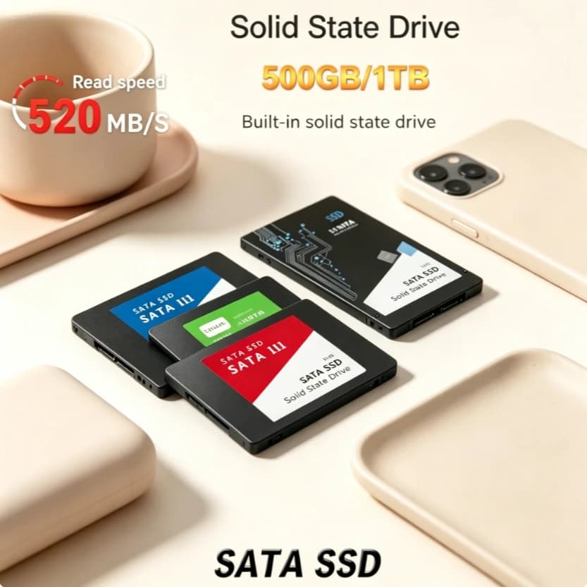 [Brand+] Original Portable SATA SSD High Speed Solid State Drive Large Capacity Storage Disk For Laptop Desktop Smartphone PC