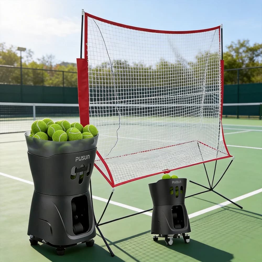 PUSUN PT MiniPro Portable Tennis Ball Machine Battery Operated Automatic Trainer With Remote Control