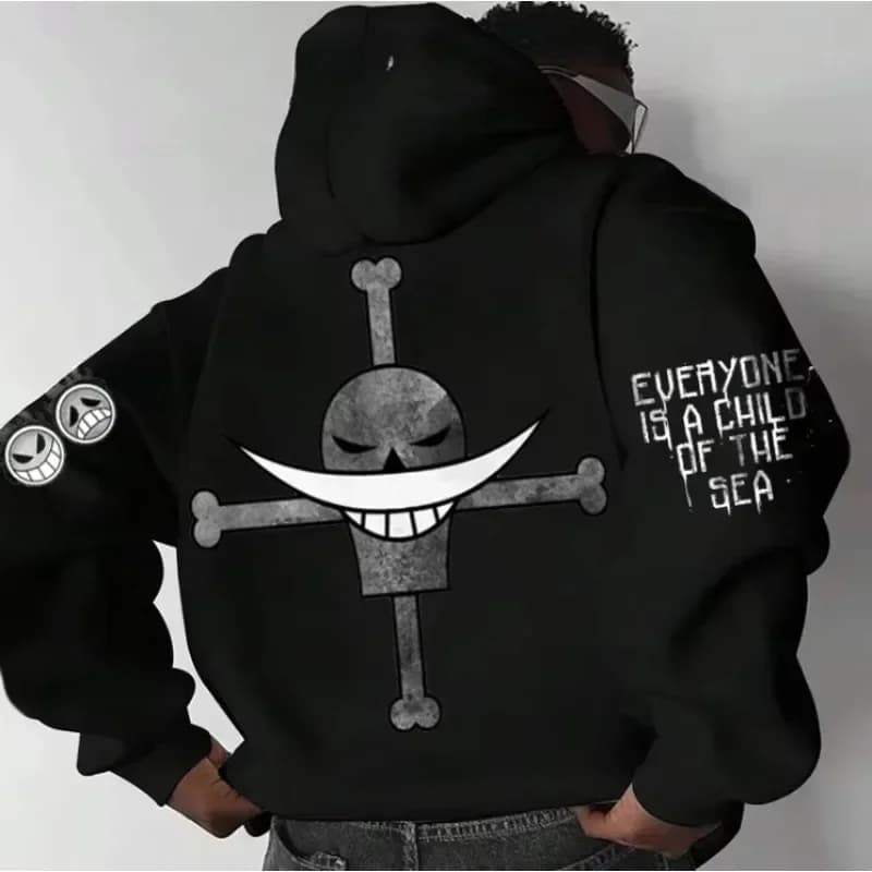 ONE PIECE Nuova Felpa con Cappuccio Primavera/Autunno da Uomo Casual Allentato Stampato Street Trend Harajuku Genitore Bambino Maglione di Puro Cotone Top