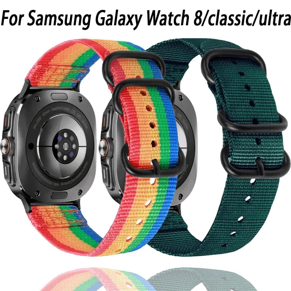 Bracciale morbido con anello in nylon per Samsung Galaxy Watch 8 44mm 40mm 8 braccialetto classico 46mm per cinturino Galaxy Watch Ultra 2025 47mm