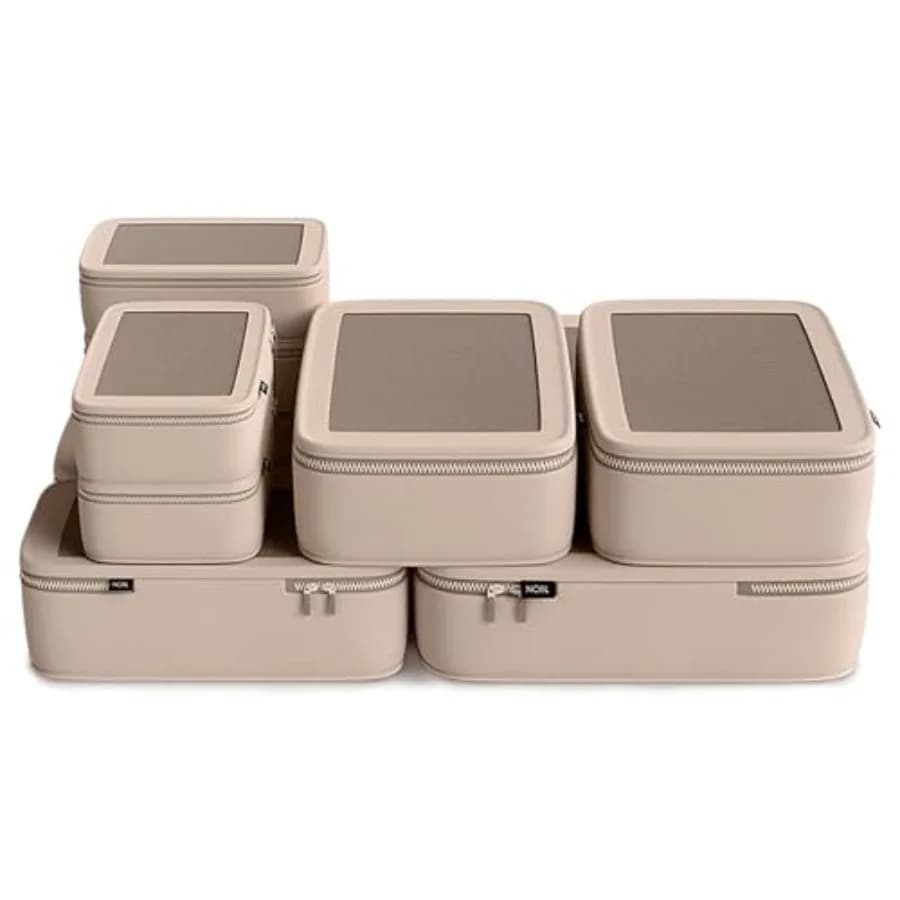 Set di Cubi Comprimibili per l'Organizzazione dei Bagagli, 6 Pezzi, Organizzatori da Viaggio, Cubi Comprimibili per Valigie e Bagaglio a Mano, Salvaspazio