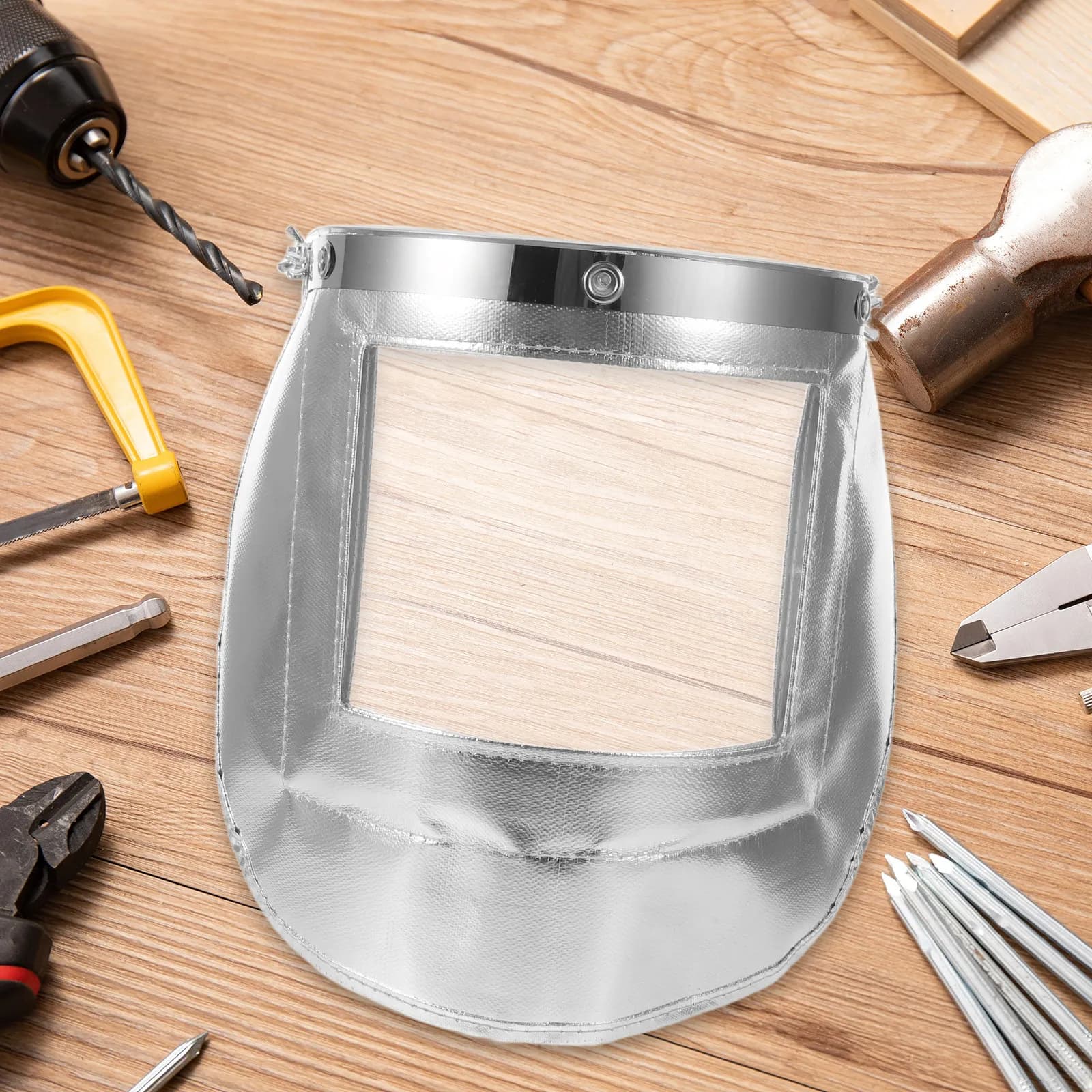 Safety Face Mask Shield Aluminum Foil Industrial Cutting Visor High Temperature Resistant Grinding Protective Shield Ratchet