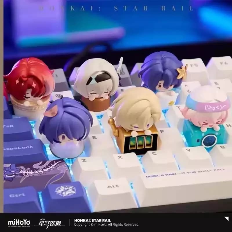 Wan Dian Wu Xian Honkai Star Rail Fingertip Keycap Serie 2 Blind Box Figurine Aventurine Firefly per Tastiera Meccanica