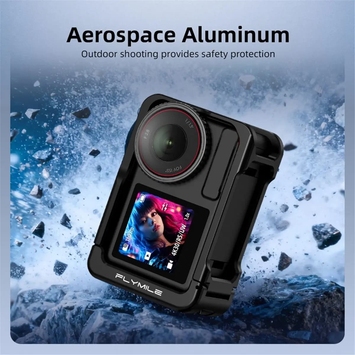 A72U Camera Grip Holder for Action 5 Pro/Action 4 /3 Accessories Shutter Button Photography Handle Street Grip Kit