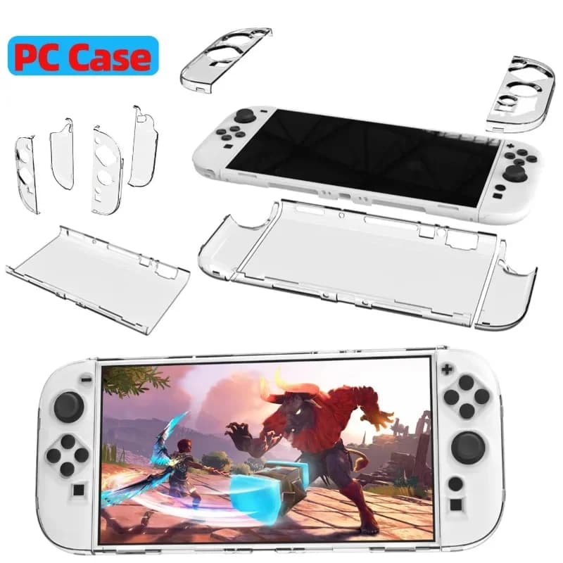 Per Nintendo per Switch 2 Custodia per console di gioco portatile Custodia rigida per PC trasparente Maniglia antigraffio Custodia protettiva per controller di gioco