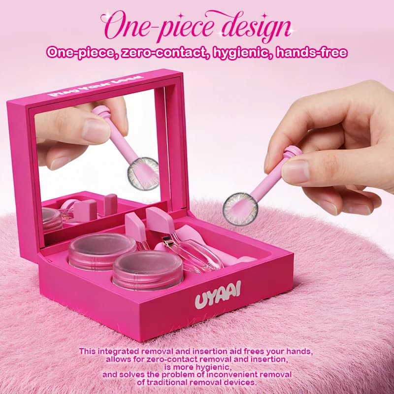 Kit per la Cura delle Lenti a Contatto, Strumento per Principianti, Custodia per Lenti con Pinzette Pieghevoli, Bastoncino a Ventosa e Inseritore, Strumento Portatile per Lenti