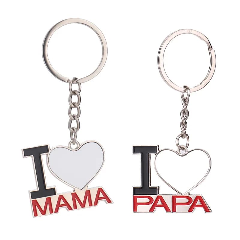 Portachiavi vuoto a sublimazione Portachiavi con lettere Creative Love MAMA&PAPA per regalo personalizzato Mon Dad