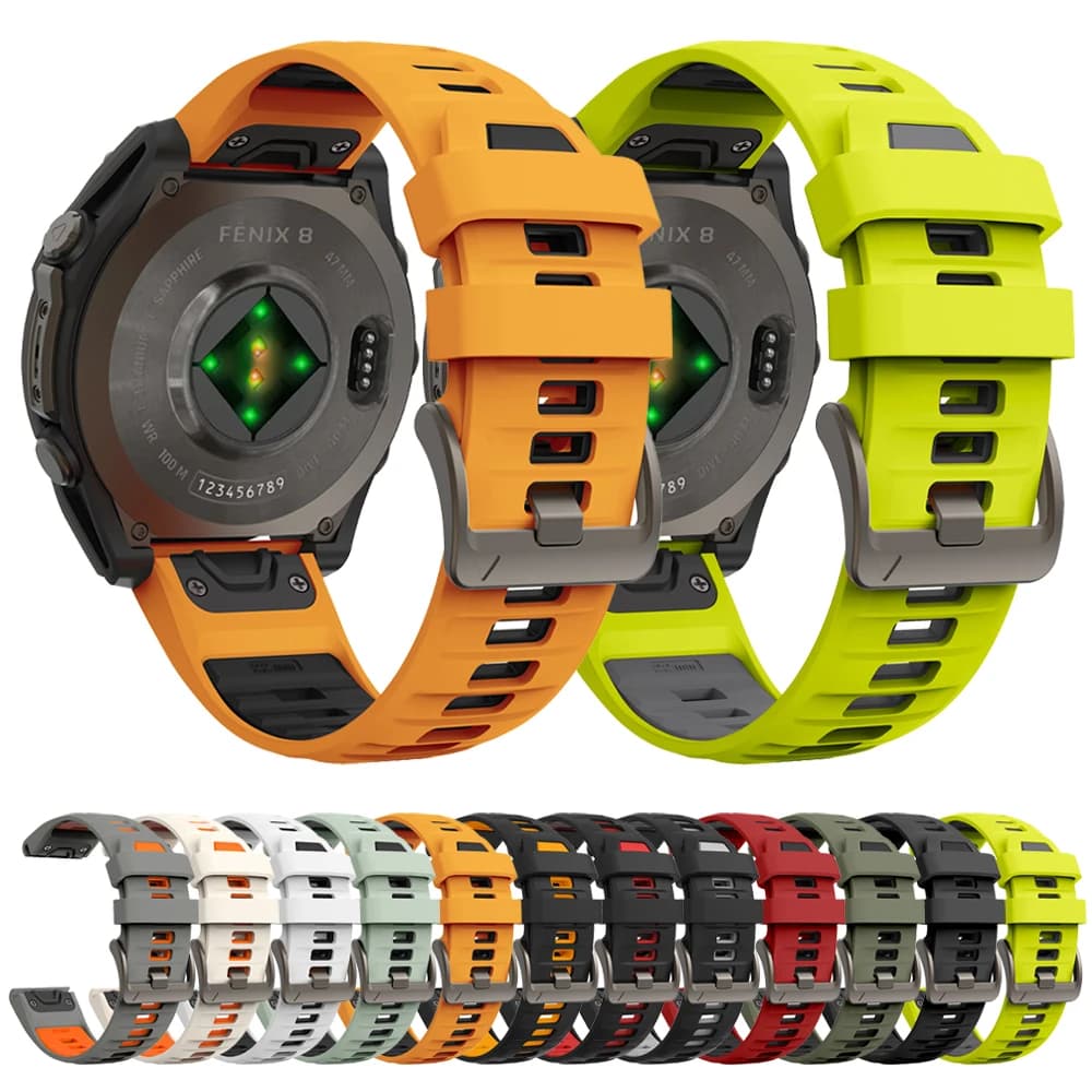 22mm 26mm Soft band for Garmin Fenix 8 6S 7X 8X 7 Pro 5X 5S 3 HR 955 Fenix8X Fenix7 Smart Watch Silicone Strap