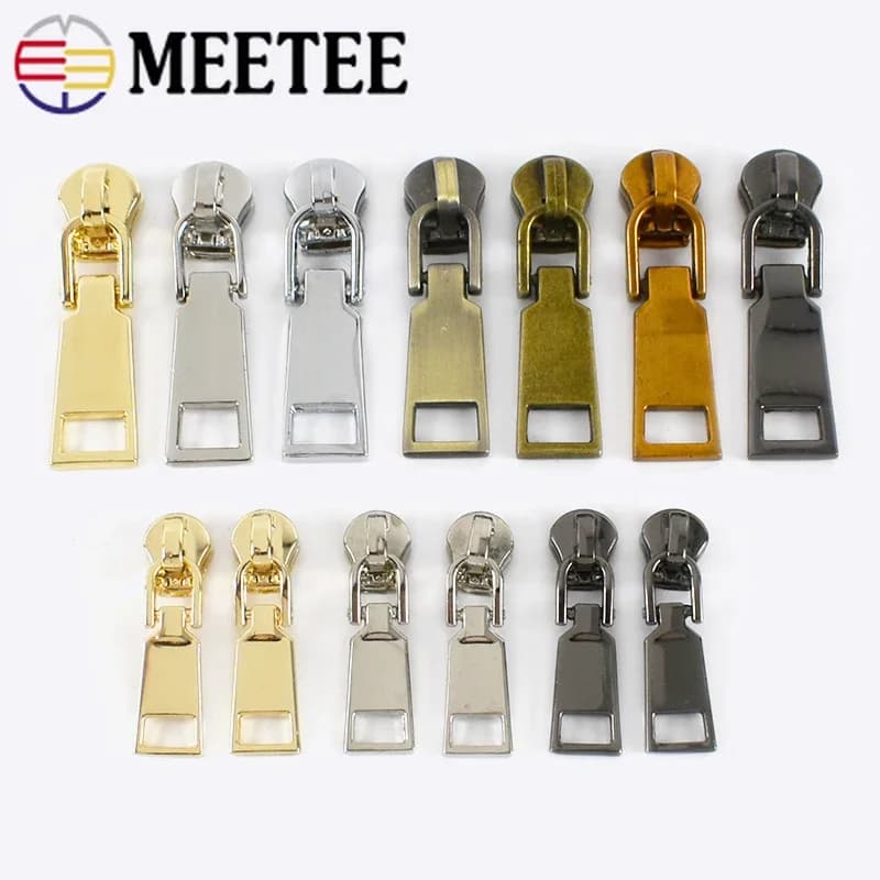 5/10 pezzi 3 # 5 # Cerniere Slider Tira per nastro con cerniera in metallo Giacche Vestiti Teste con cerniera Kit di riparazione borsa Accessori per cucire fai-da-te