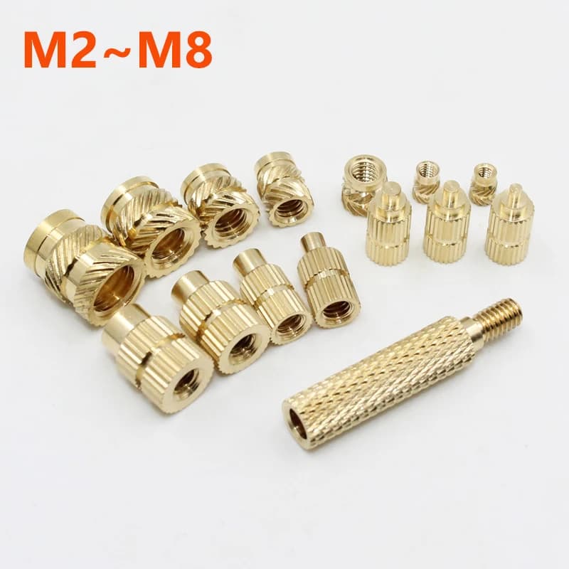 Brass Nut 3D Printer Plastic Sprinkler Heat Threaded Gasket Component Insert Dado for Double Injection Molding Twill M2-M8