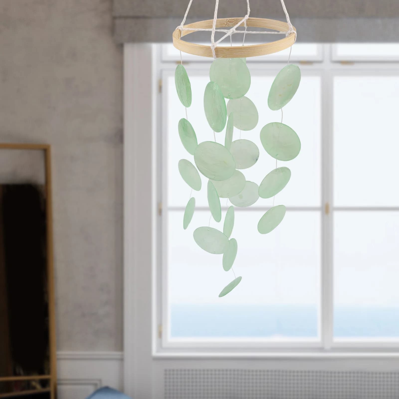 Boho Decor Shell Wind Chimes Garden Hanging Natural Shell Material Perfect For Outdoors Visual Appeal Unique Shell Garden Decor