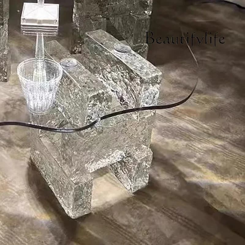 JB Modern Luxury Coffee Table Cloud Shape Design Glass Living Room Coffee Table Unique Glam Table Basse Pour Salon Home Furnitur