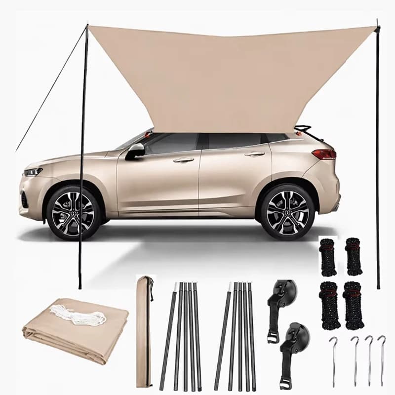 Car Side Awning Waterproof Oxford Fabric Sun Shade Sail Roof Shelter Multi Color Outdoor Camping