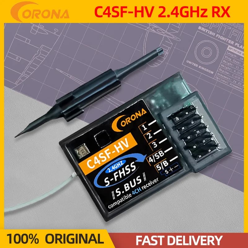 Corona C4SF-HV C4SFHV Ricevitore 2.4GHz 4CH S-FHSS/FHSS SBUS Compatibile 2.4G RX Per FUTABA RC Auto A Distanza Drift Originale