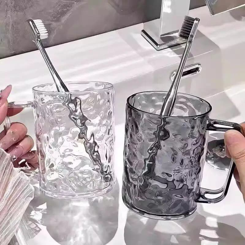Large Capacity Transparent Toothbrush Holder Cup Women's Toothbrush Washing Cup Home Use Iceberg Pattern Creative Bathroom Tool