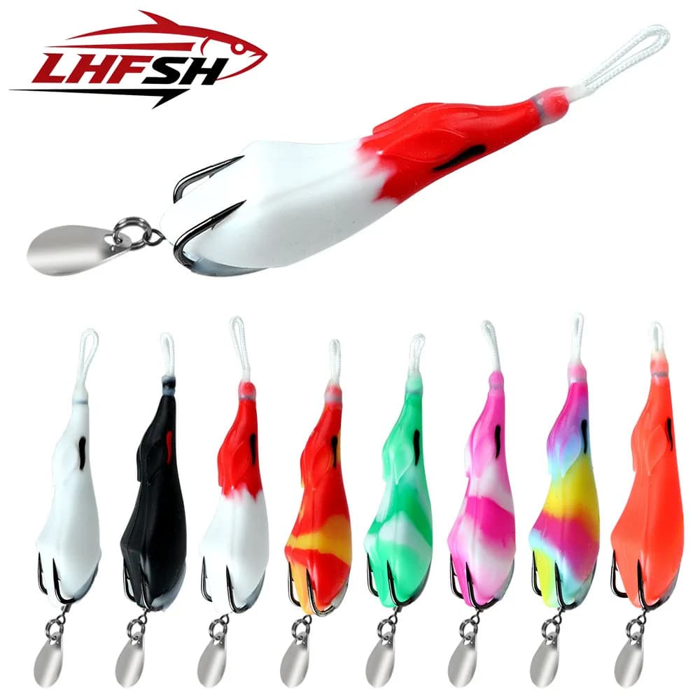 LHFSH 8.5cm/16g Esche Artificiali da Pesca, Esca Morbida a Forma di Rana con Elica, Leggera in Resina Resistente all'Usura per la Pesca al Bass