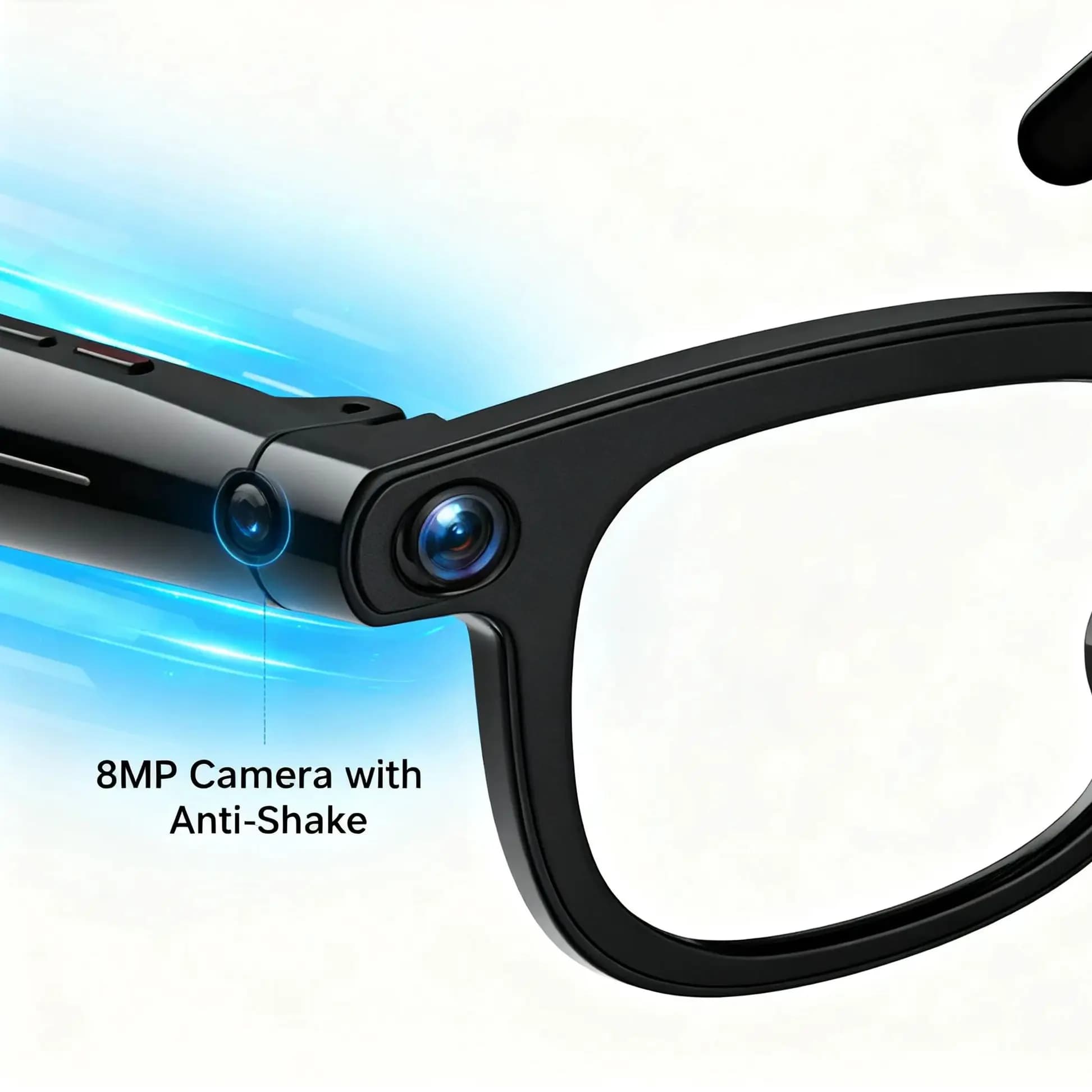 V3 AI smart glasses with ChatGPT, video recording with 8 MP camera, Bluetooth calls, voice alarm, sunglasses for music playback